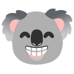 Koala and Beaming face with smiling eyes