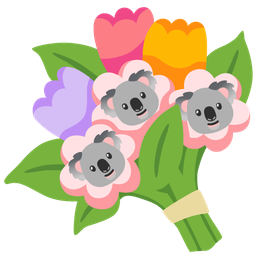 koala and bouquet