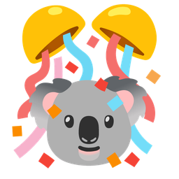 koala and confetti ball