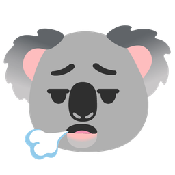 koala and face exhaling