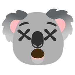 koala and face with crossed-out eyes