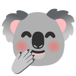 koala and face with hand over mouth