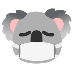 koala and face with medical mask