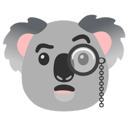 koala and face with monocle
