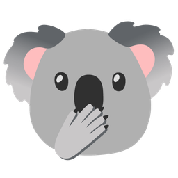 koala and face with open eyes and hand over mouth