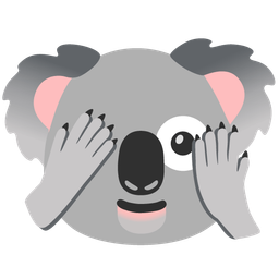 koala and face with peeking eye