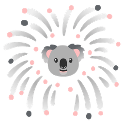 koala and fireworks