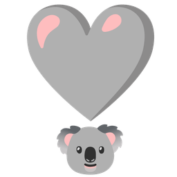 koala and heart exclamation