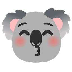 Koala and Kissing face with closed eyes