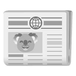 koala and newspaper