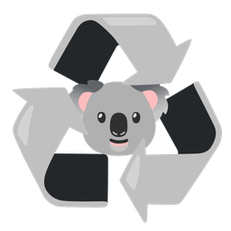 koala and recycling symbol
