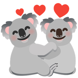 koala and revolving hearts