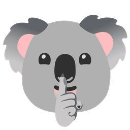 koala and shushing face