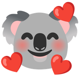 Koala and Smiling face with hearts