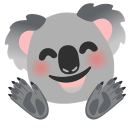 Koala and Smiling face with open hands
