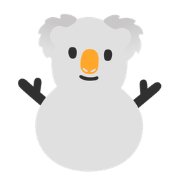 koala and snowman without snow