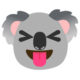 Koala and Squinting face with tongue
