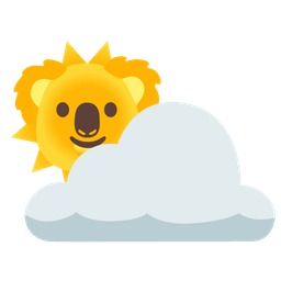 koala and sun behind cloud