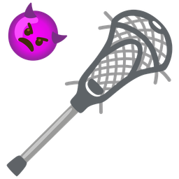 lacrosse and angry face with horns
