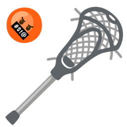 lacrosse and face with symbols on mouth