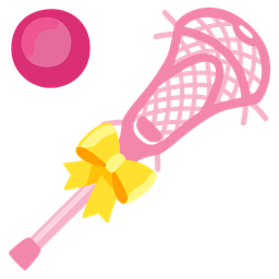 lacrosse and heart with ribbon