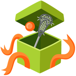 lacrosse and wrapped gift