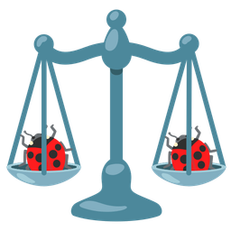 lady beetle and balance scale