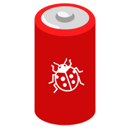 lady beetle and battery