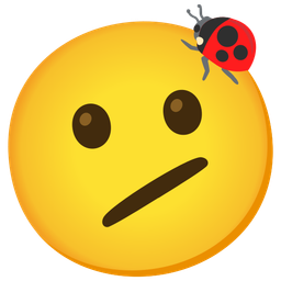 lady beetle and face with diagonal mouth