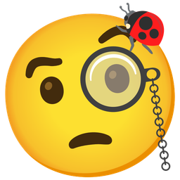 lady beetle and face with monocle