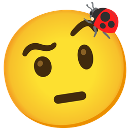 lady beetle and face with raised eyebrow