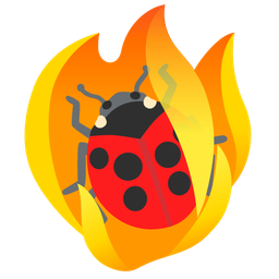 lady beetle and fire