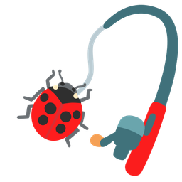 lady beetle and fishing pole