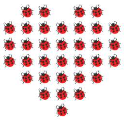 lady beetle and heart suit