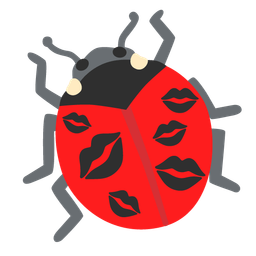 lady beetle and kiss mark