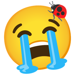 lady beetle and loudly crying face