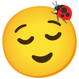 lady beetle and relieved face