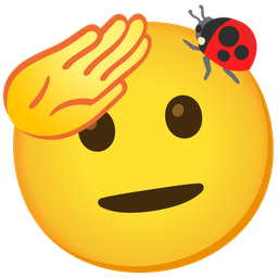 lady beetle and saluting face