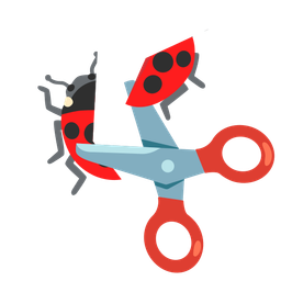 lady beetle and scissors