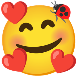 Lady beetle and Smiling face with hearts
