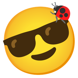 lady beetle and smiling face with sunglasses