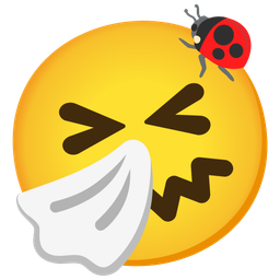 lady beetle and sneezing face
