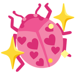lady beetle and sparkling heart