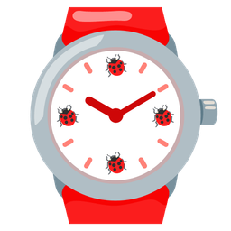 lady beetle and watch