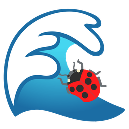 lady beetle and water wave