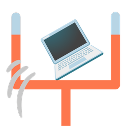 Laptop and American football