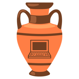 Laptop and Amphora