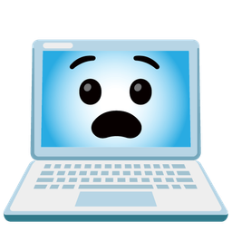 Laptop and Anguished face