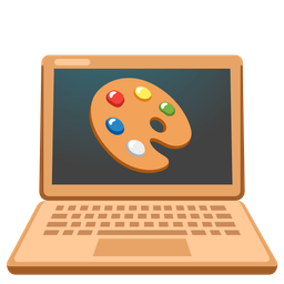 Laptop and Artist palette