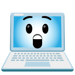 Laptop and Astonished face